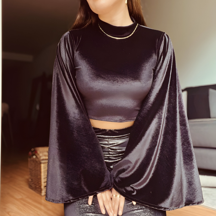 Top long sleeve velvet